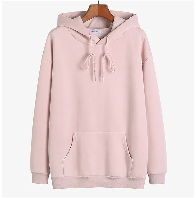 Frauen mit Kapuze hübsche Kapuzen O-Ausschnitt Langarm Frauen Hoodie Kawaii Mädchen rosa Hemd schwarz 201208