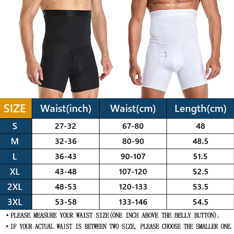 Men Body Shaper Compression Shorts Slimming Shapewear Waist Trainer Belly Control Panties Modeling Belt Anti Chafing Boxer Pants2270