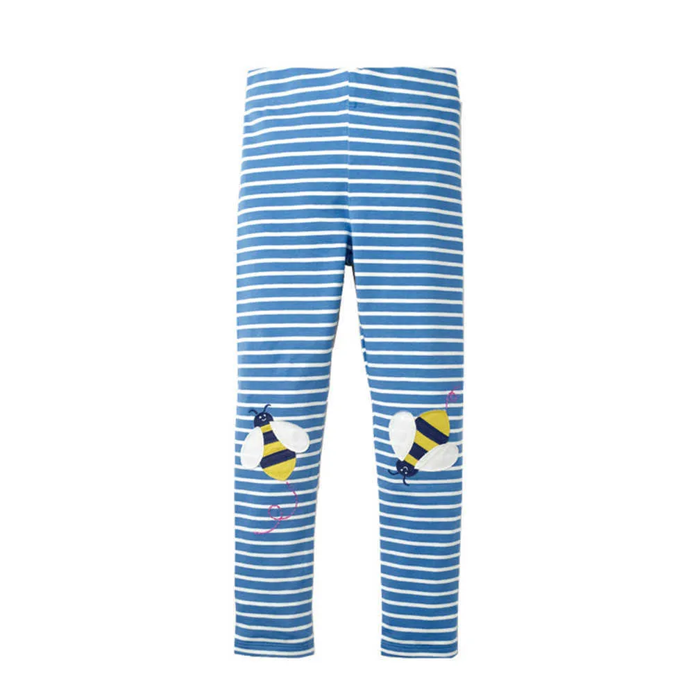 Jumping Metrów Dzieci Stripe Legginsy Spodnie Dla Dziewczyn Jesień Wiosna Baby Bee Ubrania Moda Skinny 210529