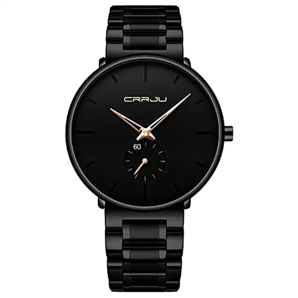 Montre pour hommes Ultra-Thin Thin Minimaliste Minimaliste Watch à la mode étanche à la mode pour hommes Robe unisexe avec un groupe en acier inoxydable Hands 299m