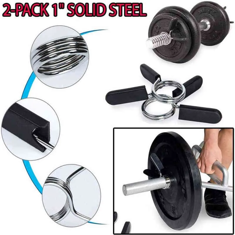 25/28/30 mm Fitness Barra Barbell Primavera Dumbbell Sport Braçadeira Gravata Kit de Levantamento Padrão Bloqueio Ginásio Peso Clipes Bar Grip Treinamento de Força de Exercício Eletrô