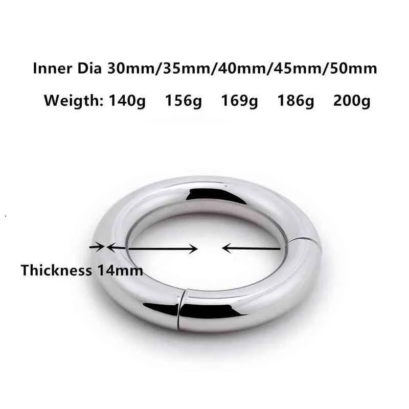 Nxy Cockrings 304 Stainless Steel Heavy Duty Male Magnetic Ball Scrotum Stretcher Penis Cock Lock Ring Delay Ejaculation Bdsm Sex Toy for Man 0215