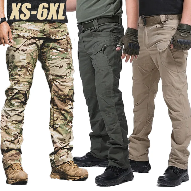 Męskie Multi Kieszenie Spodnie Taktyczne Spodnie Stretch Spodnie Miast Wojskowy Dorywczo S-6XL