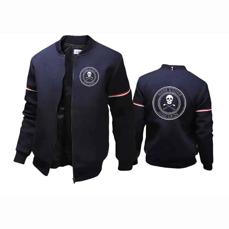 2021 Mark Lona Print Mężczyźni jesień i zimowy stały płaszcz kolorowy Casual Outdoor Baseball Ubrania Człowiek Slim Fit Sports Kurtka 5514698