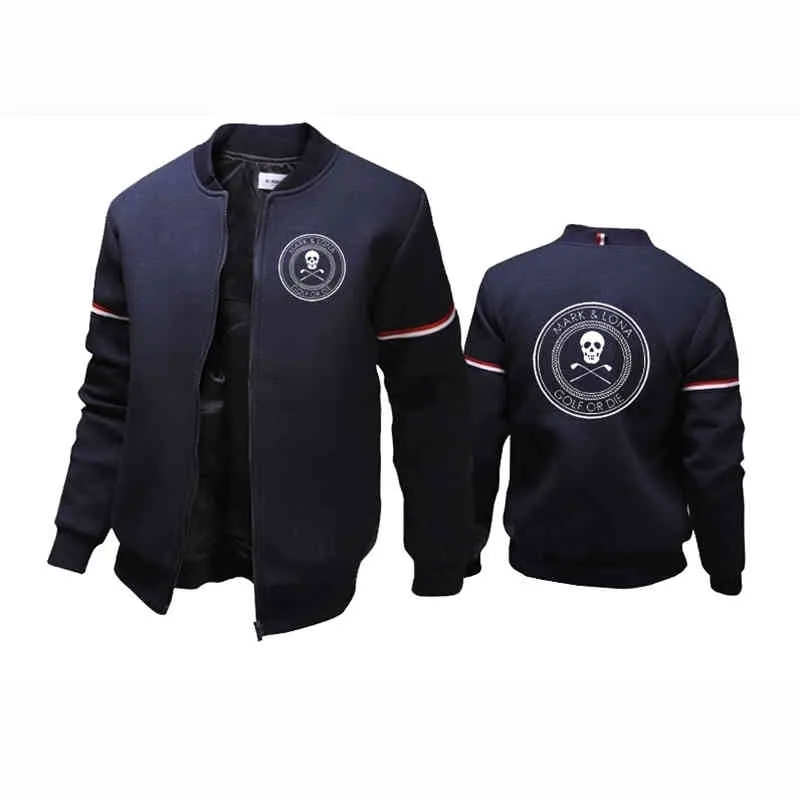 2021 Mark Lona Print Men Autumn and Winter Solid Color Coat Casual Outdoor Baseball Clothes Man Slim Fit Sports Zipper Jacket7216850