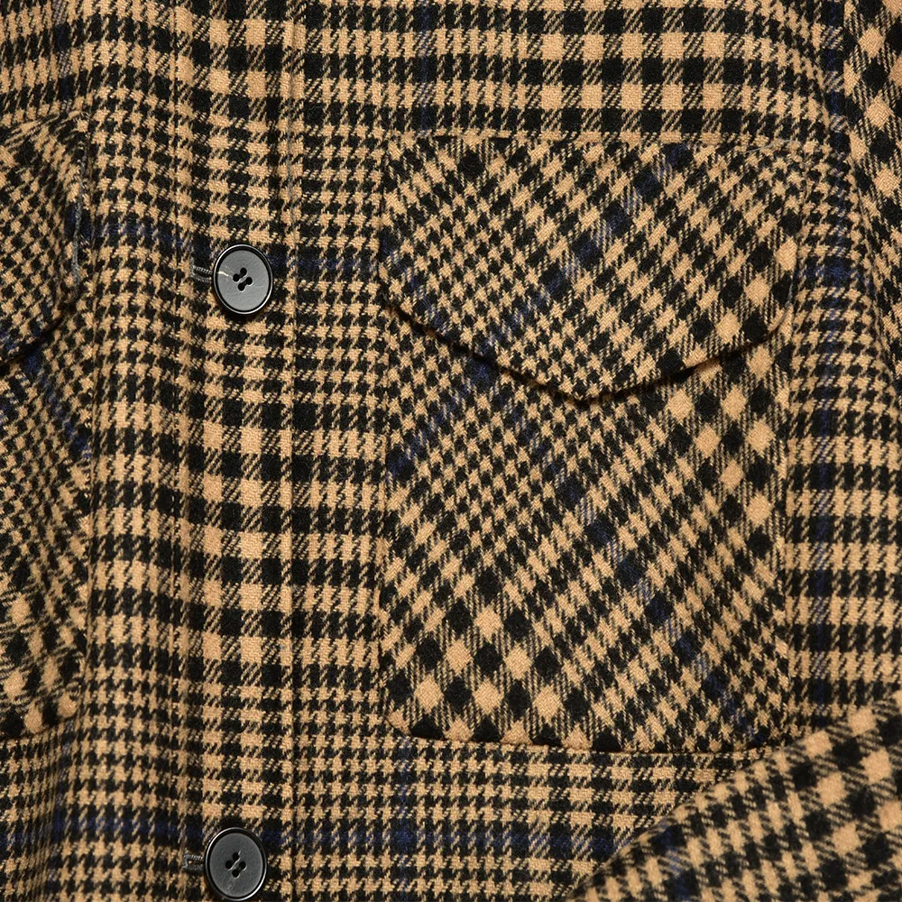 2022 primavera maniche lunghe collo bavero giacca kaki stile francese lana scozzese doppie tasche vita cintura monopetto giacche cappotti lunghi outwear J23318