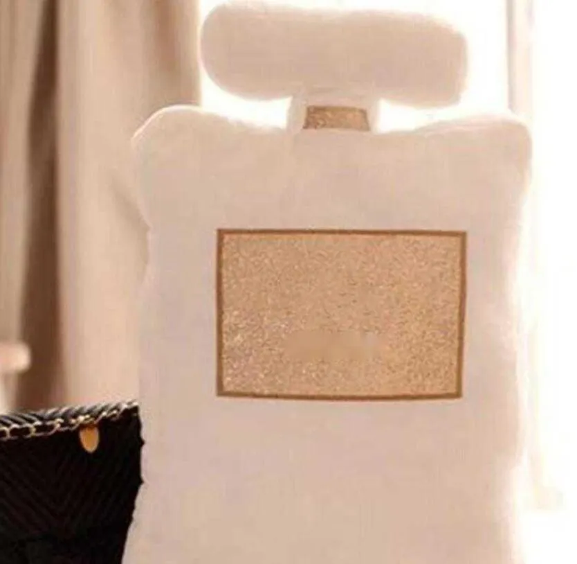 Cojín de estilo clásico, 50x30cm, cojín con forma de botella de perfume, almohada blanca y negra, almohada de moda 302f
