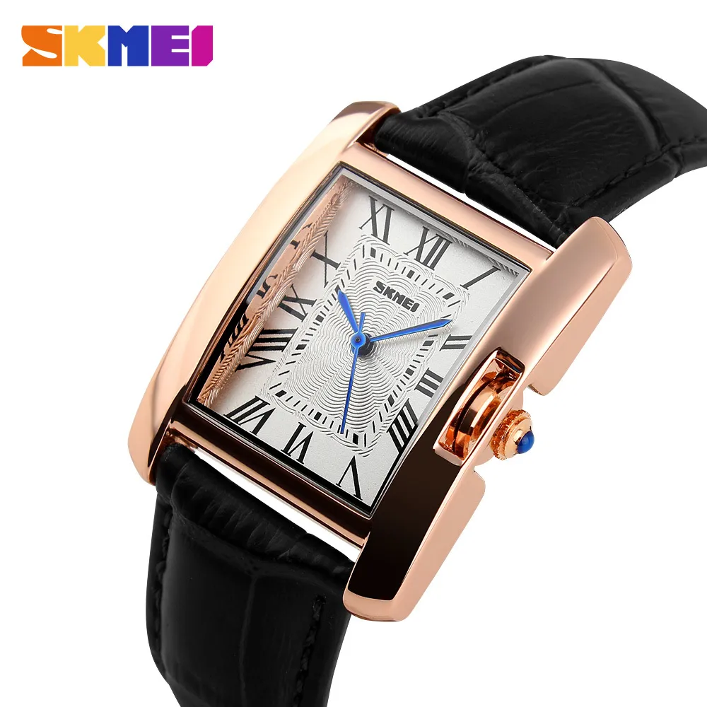 Skmei marka Watches Watches Fashion Casual Quartz Watch Waterproof Skórzowe zegarki na nadgarstki Kobiety Kobiety Relogio feminino 210310263W