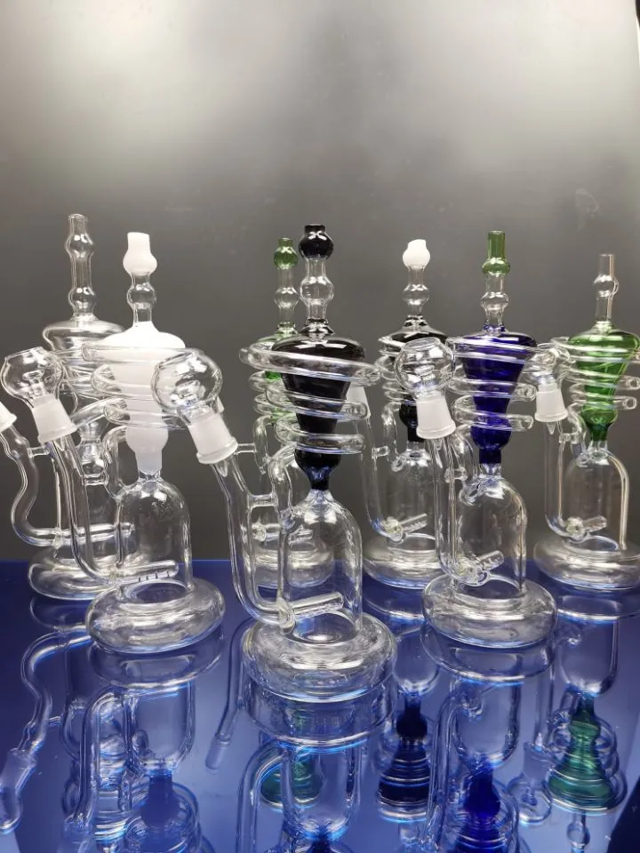 Super Vortex Glass Bong Dab Rig Hologhs Торнадо циклоны переработчики переработчики трубки труба водяные трубы 14,4 мм соединительные бонги Zeusartshop