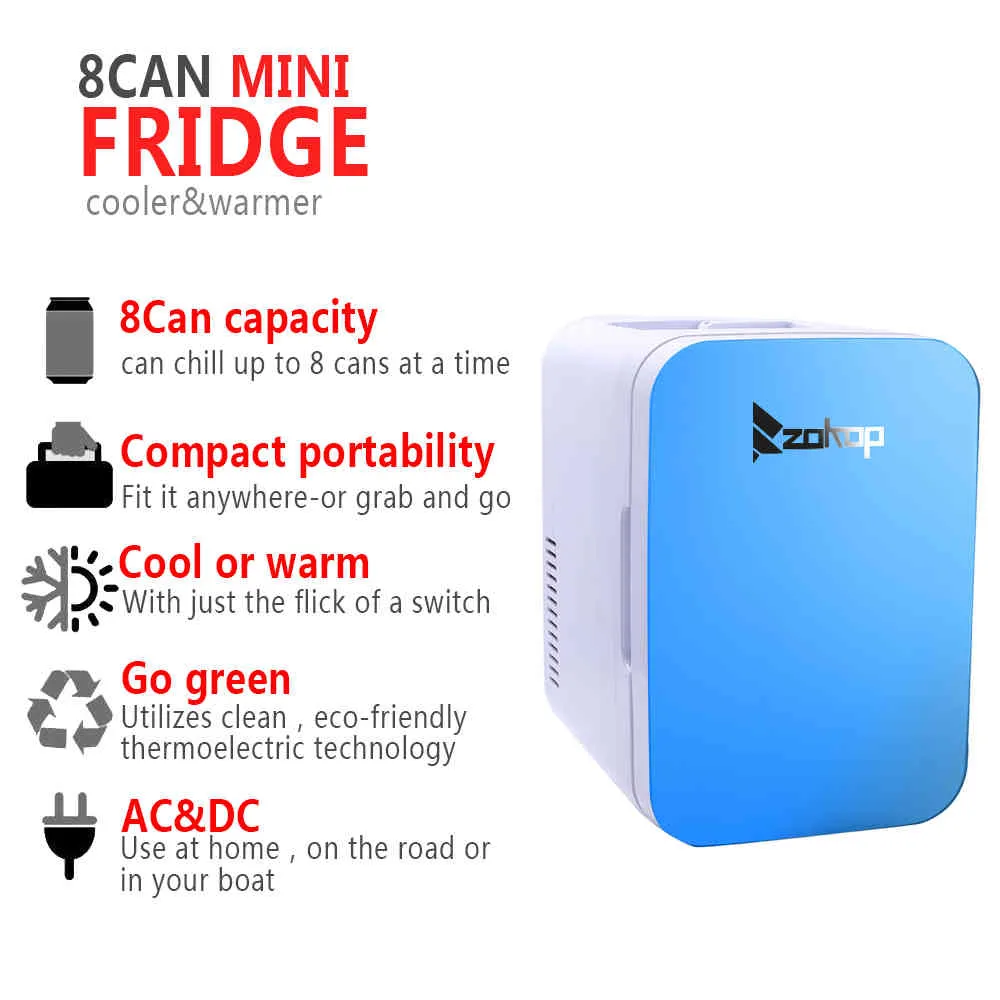 Mini frigorifero auto da 6 litri casa Mini frigoriferi 12V 120V Congelatore portatile Pinic esterni Scaldino alimenti ufficio