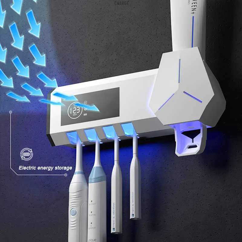ELOSSA Smart Spazzolino Sterilizzatore Porta UV Dispenser automatico dentifricio Set di accessori il bagno di casa 210709295Q