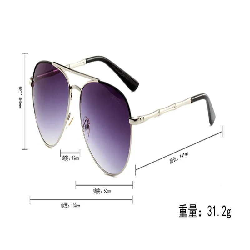 2023 Designermarke klassische Pilotensonnenbrille amerikanische Brillen Mode Damen Sonnenbrille UV400 Goldrahmen Brillenspiegel 58mm Linse234F