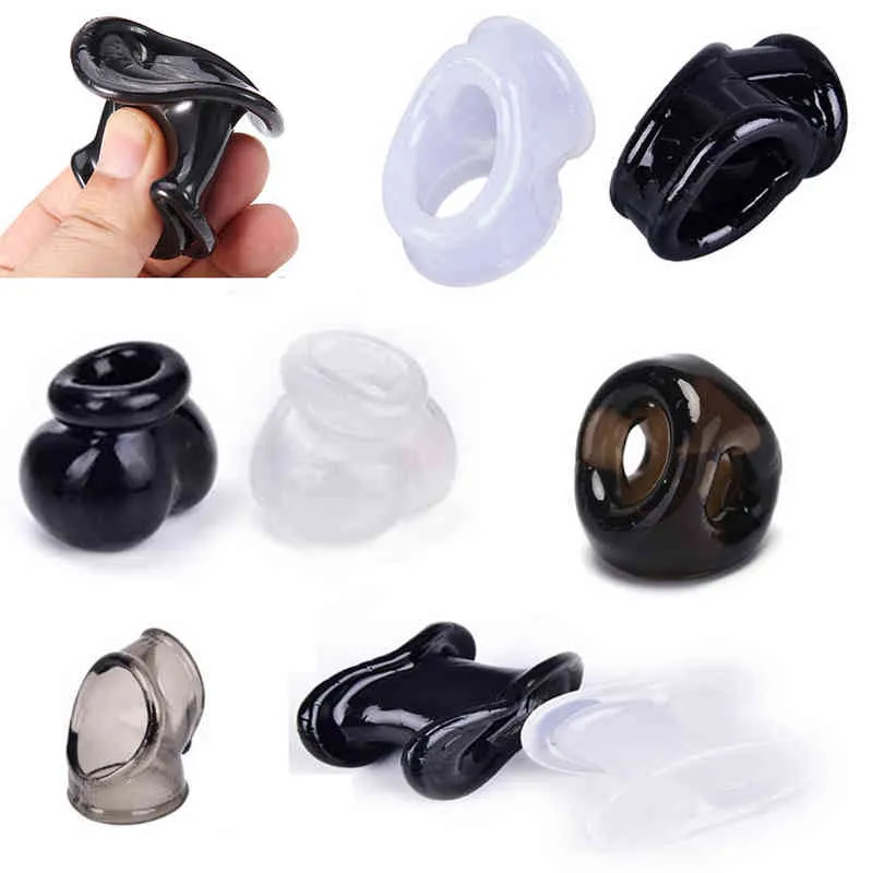 NXY Cockrings Hommes Mâle Retarder L'éjaculation Pénis Anneau Cock Manches Scrotal Reliure Sex Toys pour Chastity Cage Adulte Produit 0215