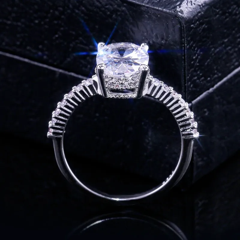 ビッグオーバルカットジルコンリングマイクロ舗装CZ 925リングfor jewelry jewelry silver meamle rings wedding2847098