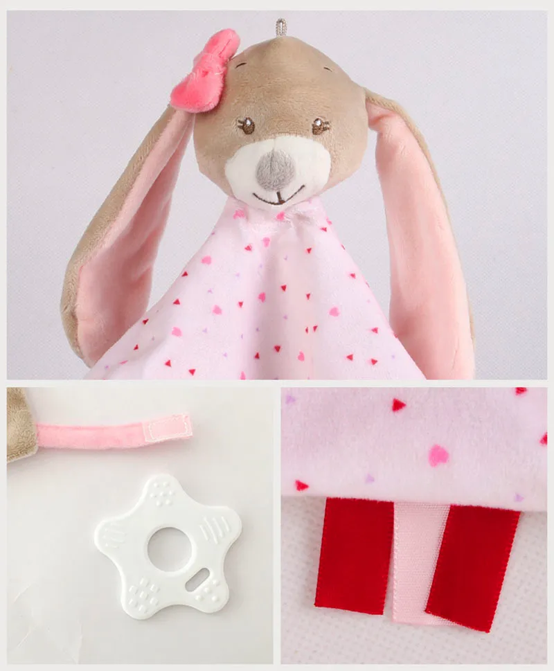 Bébé en peluche en peluche caricaturé ours bunny soothe appees poupée pour nouveau-né la serviette confortable douce et le jeu de jouets de jouet 28497029570