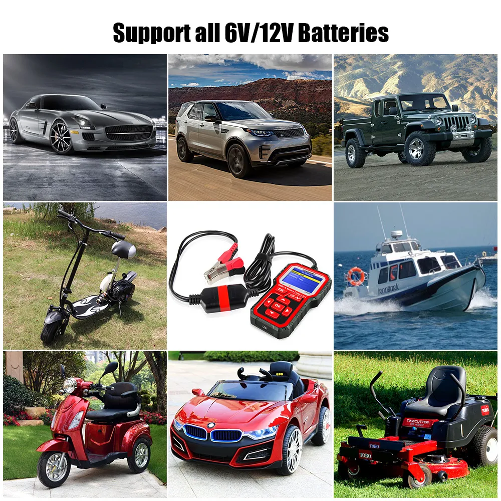 KONNEKI KW681 6V 12V Samochód Motocyklowy Tester baterii Auto Diagnostic Tool 2 In1 2000 CCA CAR OBD2 Skaner Pełna funkcja OBD 2