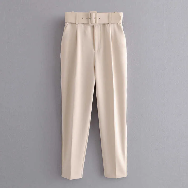 Saldi Pantaloni donna color caramella viola arancione beige chic business Pantaloni donna finta cerniera pantalones mujer P616 210925