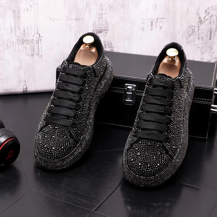 Luxury Designer Embroidery Lace-up Business Wedding Shoes Spring Autumn Fashion Casual Loafers Male Prom Trend Smoking Slippers