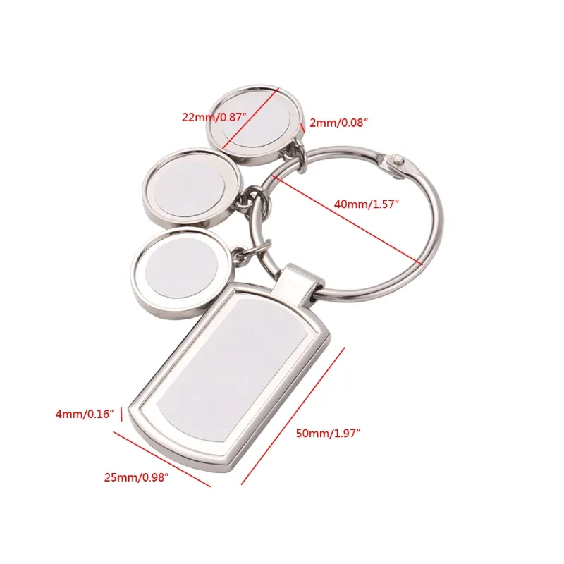 W89D Sublimation porte-clés vierge transfert de chaleur MDF bricolage porte-clés imprimé simple face