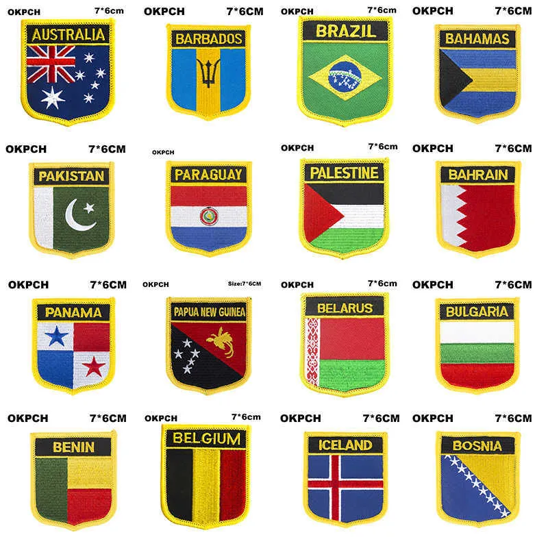 Schildvorm Vlag Patches Engeland Aruba Puerto Rico Schotland Blue Wales Kosovo Vietnam Zambia Chad China