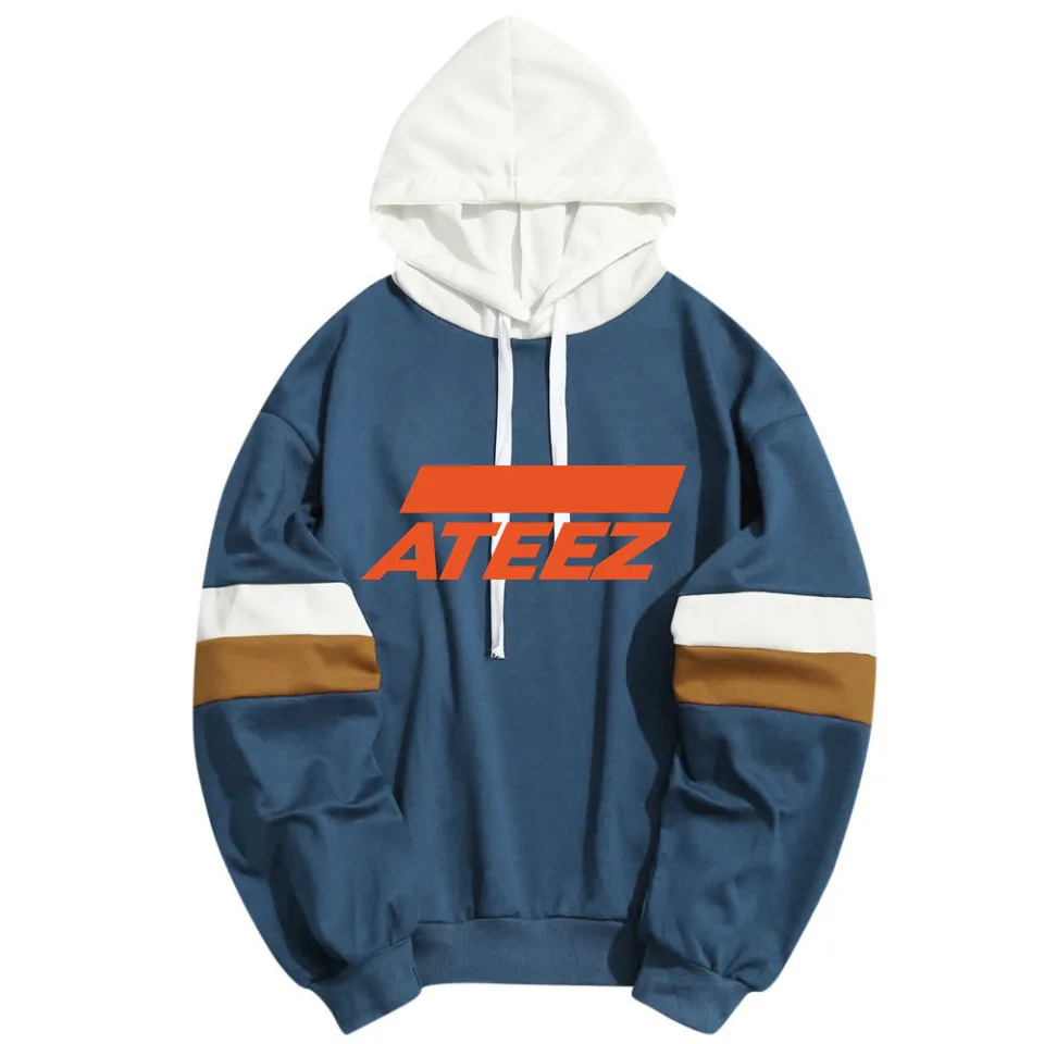 Kpop Ateez idol fan ondersteuning hoodies mannen vrouwen kpop populair hiphop streetwear swewear swewear long mouw patchwork sudaderas t200407