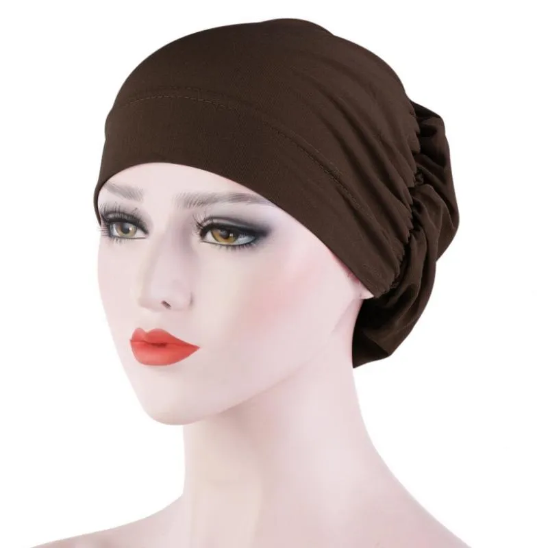 Bonnet Skull Caps Femmes Perte De Cheveux Écharpe Élastique Lady Cancer Chemo Cap Musulman Turban Chapeau Arabe Tête Wrap Couverture Bonnet Chapeaux Skull209E