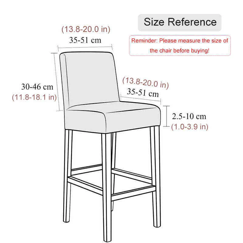 Velvet kumaş bar taburesi sandalye kapağı spandex elastik kısa arka kapaklar yemek odası kafe ziyafet partisi küçük koltuk kutusu 2111163334366