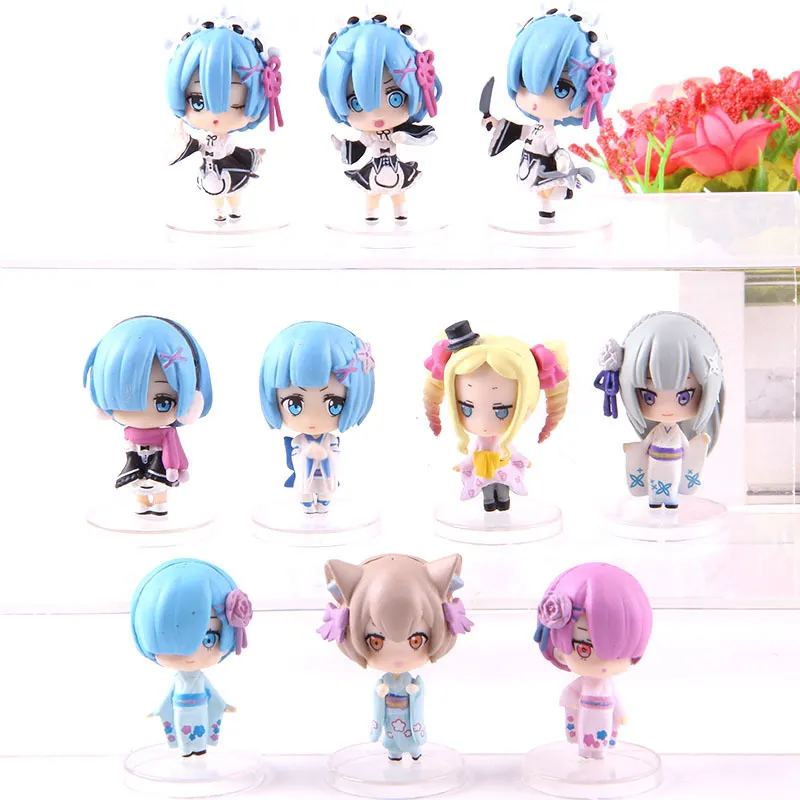 Re Life in a Different World Q Version de zéro Rem Ram figurines Mini PVC figurine Collection modèle jouets poupées set T2002741216