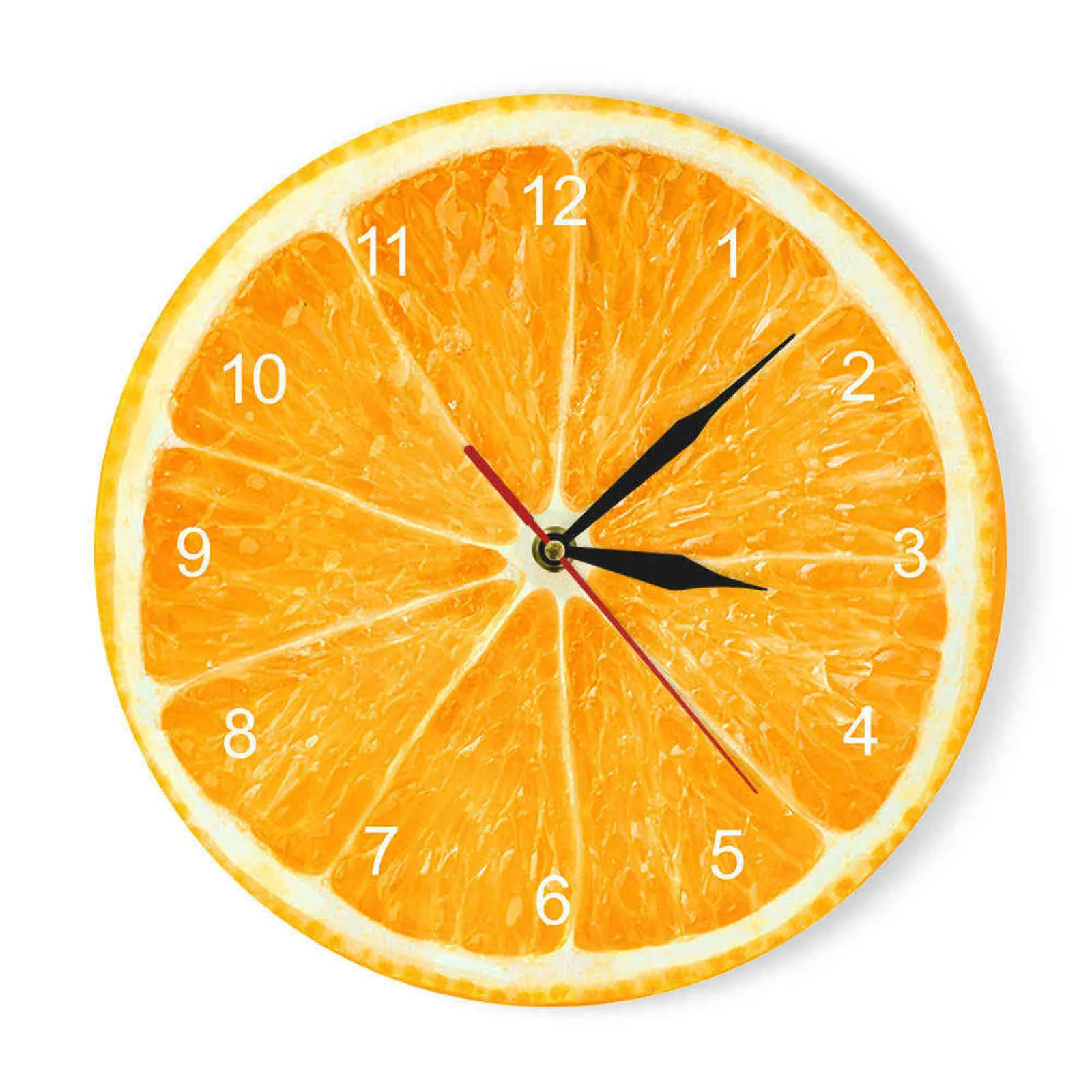 Orologio da parete Orange Lemon Fruits in the Kitchen Lime Pomelo Orologi dal design moderno Orologio Home Decor Wall Art Horologe Non Ticking H1104