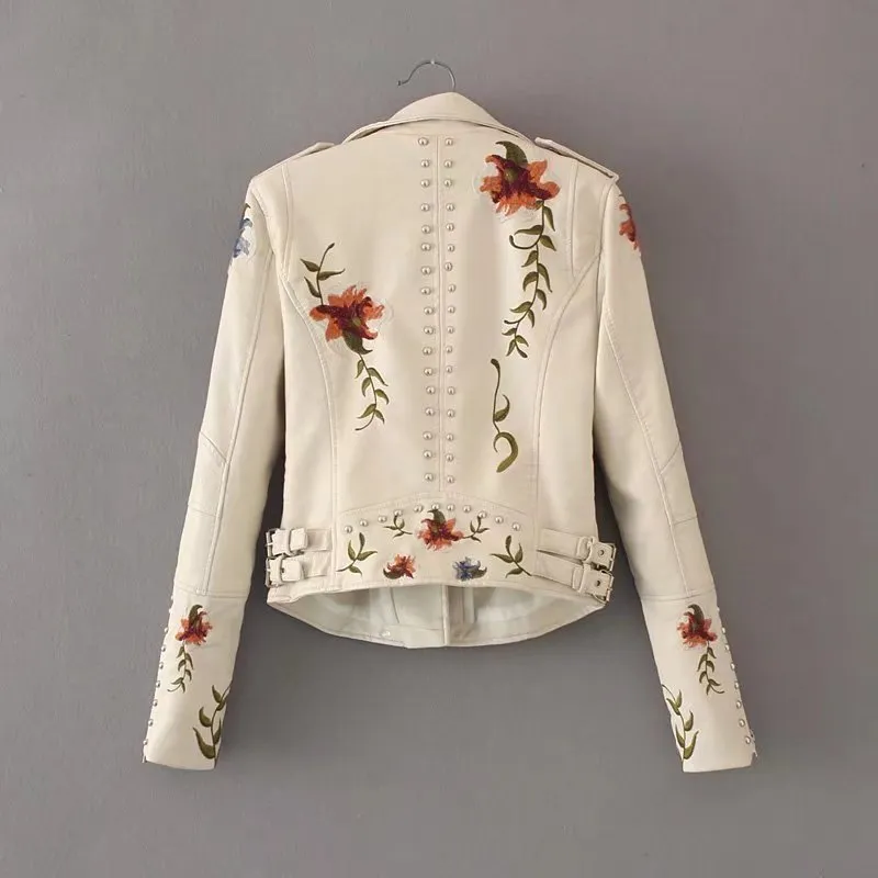 SHENGPALAE printemps automne Style européen manches longues Rivet broderie col rabattu fermetures à glissière femmes mince manteau marée FR250