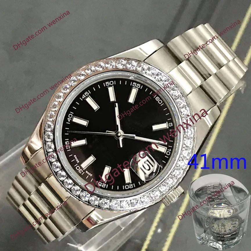 10 Colour high quality 41mm Mens Watches Diamond Watch Sterling silver color montre de luxe 2813 automatic Steel Waterproof Wristwatches