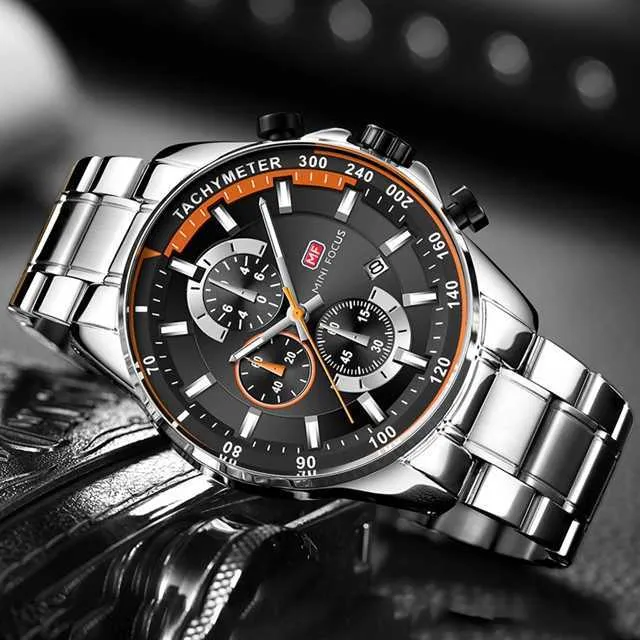 Luxury Brand Mini Focus 0218G Mens Quartz Chronograph Wrist Watch278c