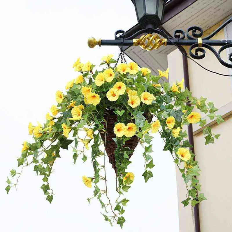 65cm cesta de suspensão artificial manhã glória vasos de flores decorativas manma petúnia orquídea flores decoração para casa decoração de casamento 2111814631