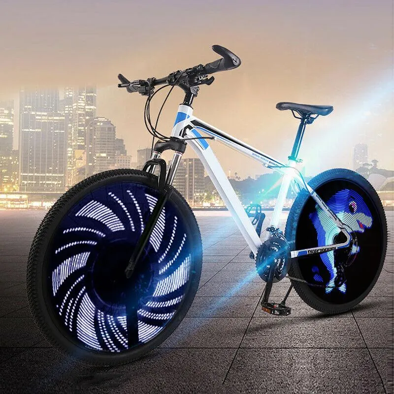 Led Programmable bricolage Cool images vélo vélo rayon Flash pneu roue lumières Luces de radios de bicicleta279i