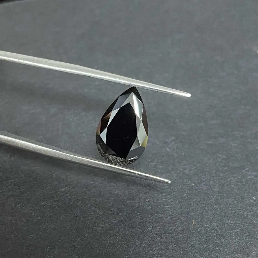 Meisidian 8 * 12MM GRA Lab Grown Black Moissanite Pera Cut Clarity VVS Pietre preziose diamantate sciolte H1015
