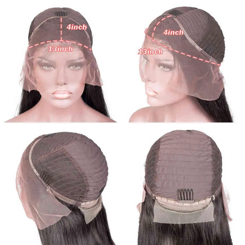 13x4 prosta koronkowa peruka przednia peruki ludzkie włosy dla kobiet ludzkie włosy 30 -calowe Full HD przezroczyste koronkowe peruka brazylijska BAB WIG 220118