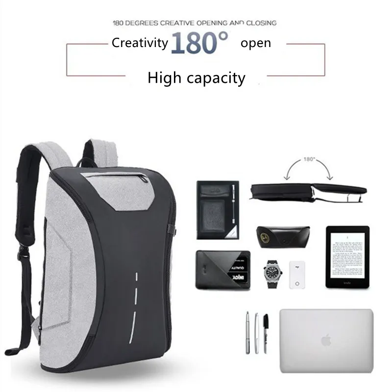 Detachable business trip computer bag waterproof backpack laptop tablet travel storage bags shoulder handbag USB charging College Students schoolbag