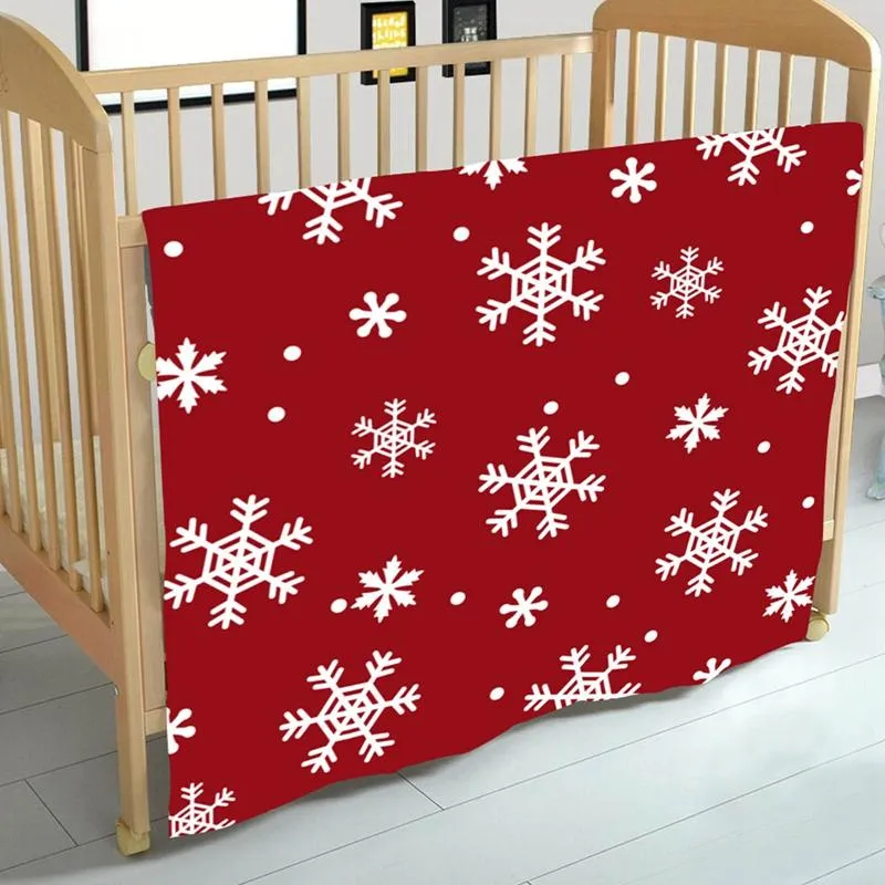 Sneeuwvlok Gooi Deken Fleece Zachte Warme Winter Rode Dekens Kerstcadeau Pluche Spreien Voor Bedden Sofa Auto Cover2168