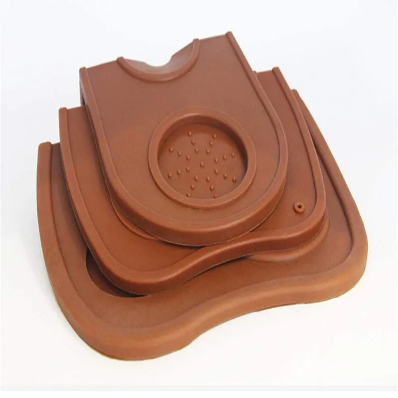Espresso Coffee Tamper Mat Silicon gummi hörn Slip Resistant Pad Tool Holder Barista Tamping 210309258p