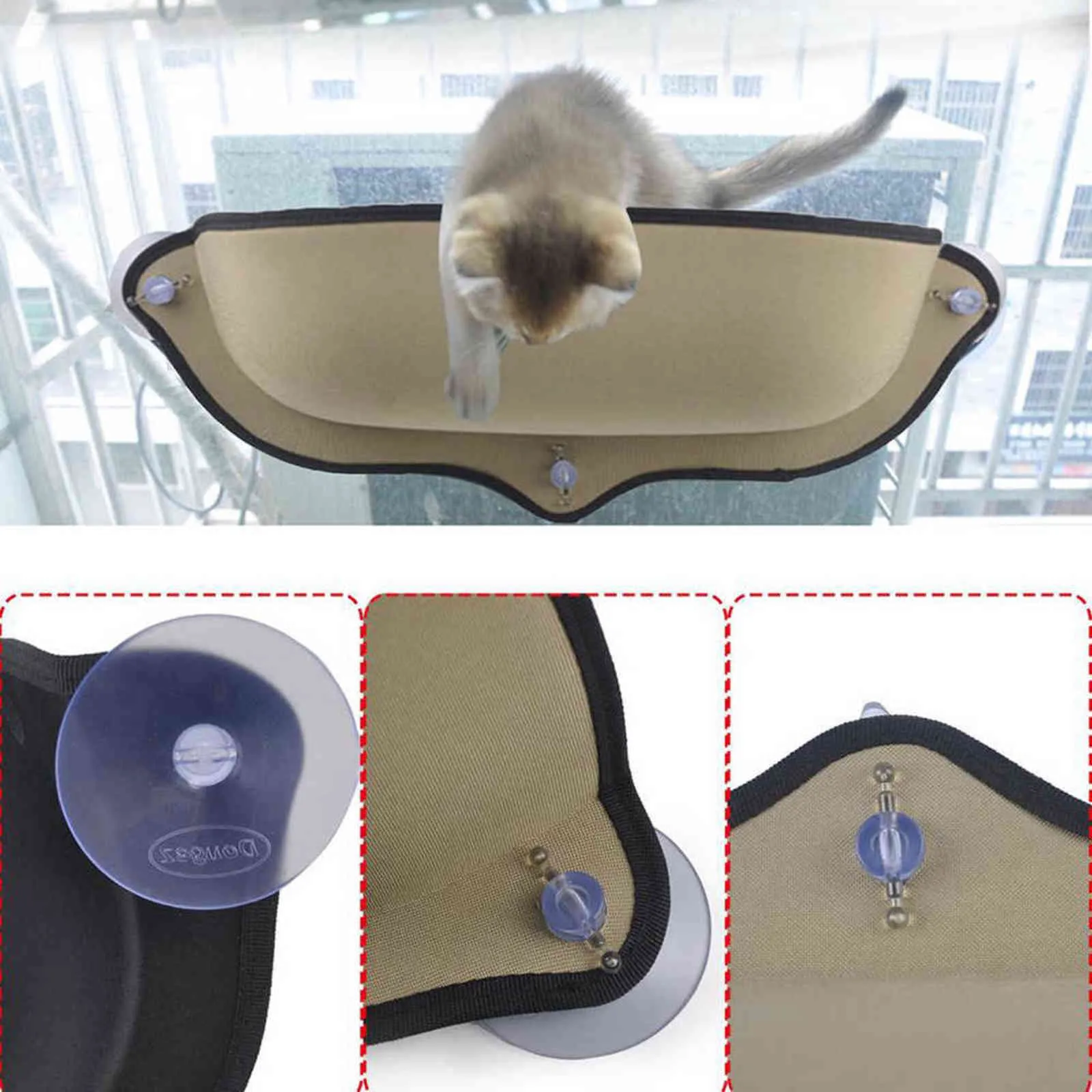 Janela de gato Hammock com ventosas fortes Pet Kitty pendurado cama de dormir confortável furão morno gaiola cadeiras de segurança 211111