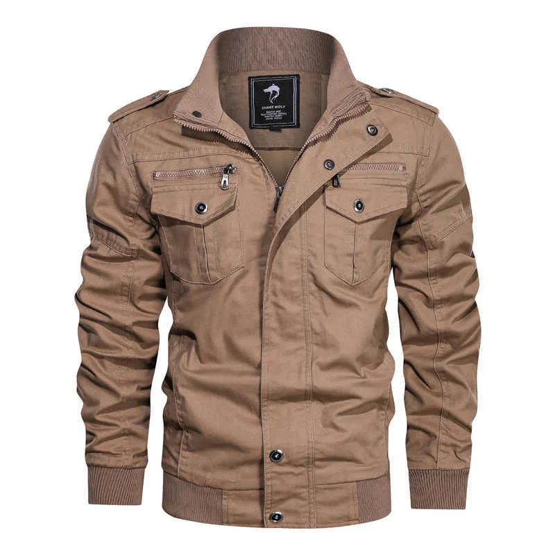 Ymwmhu Arrivée Hommes Bomber Veste À Manches Longues Manteaux D'hiver Moto Biker Vestes Hommes Mode Vêtements Tendances Armée Vert 210927