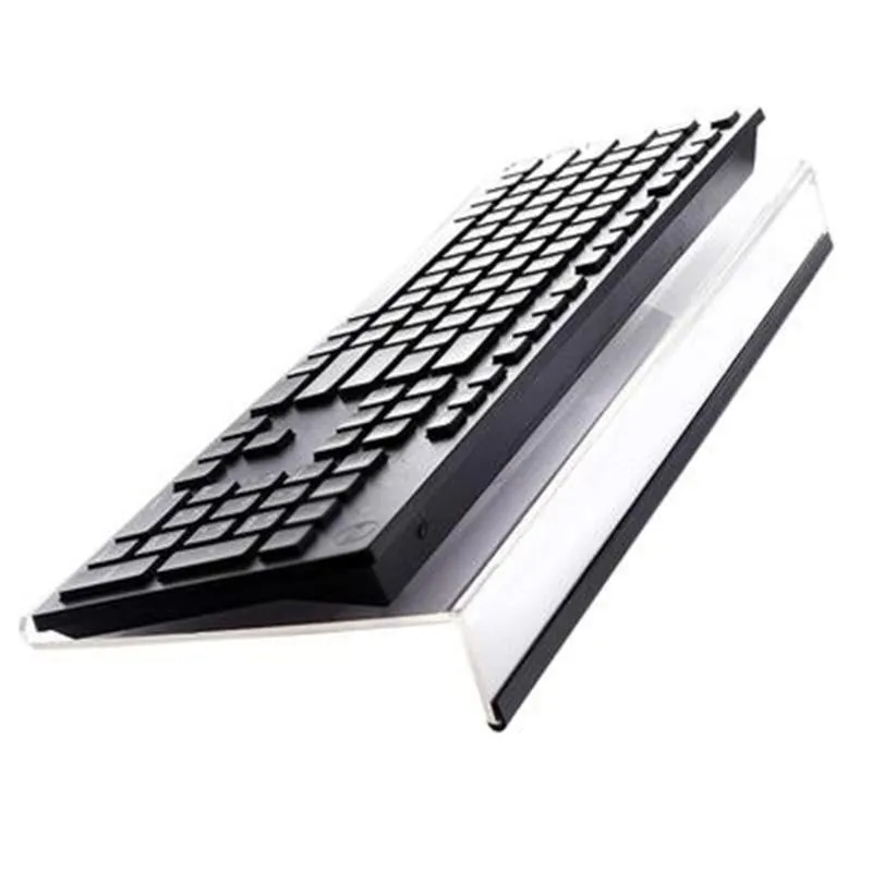Hooks Rails Acrylic Tilted Computer Keyboard Holder Clear Stand för Easy Ergonomic Typing Office Desk Home School2537