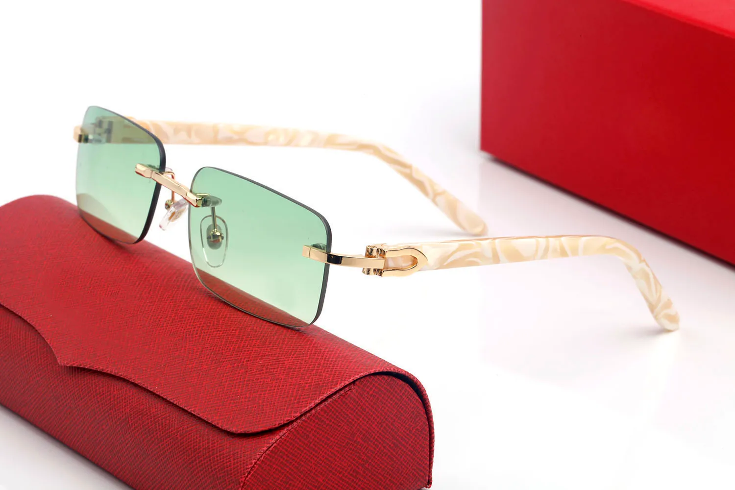 Marken Design Sonnenbrille Frauen Herren Designer gut Qualität Mode Gold Metall mit Holzrahmen Sonnenbrillen Vintage weibliche männliche UV400A 282k