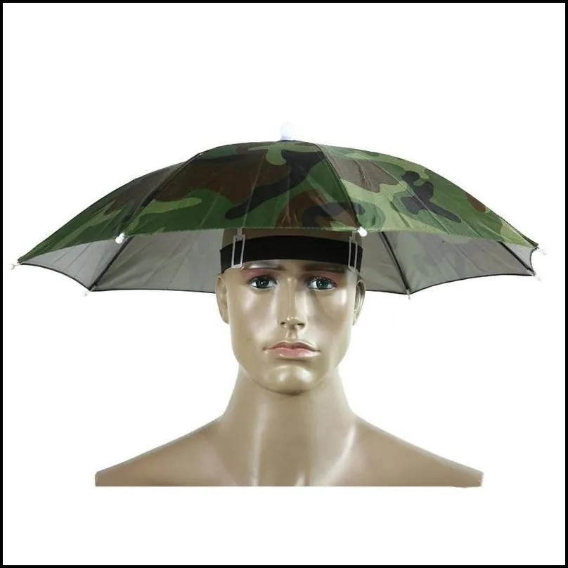 Regenschirme Haushalt Sundies Hausgarten faltbare Regenschirm Hutkappe Kopfbedeckung zum Angeln von Wanderbad Cam Headhut Hands Outdoor2688