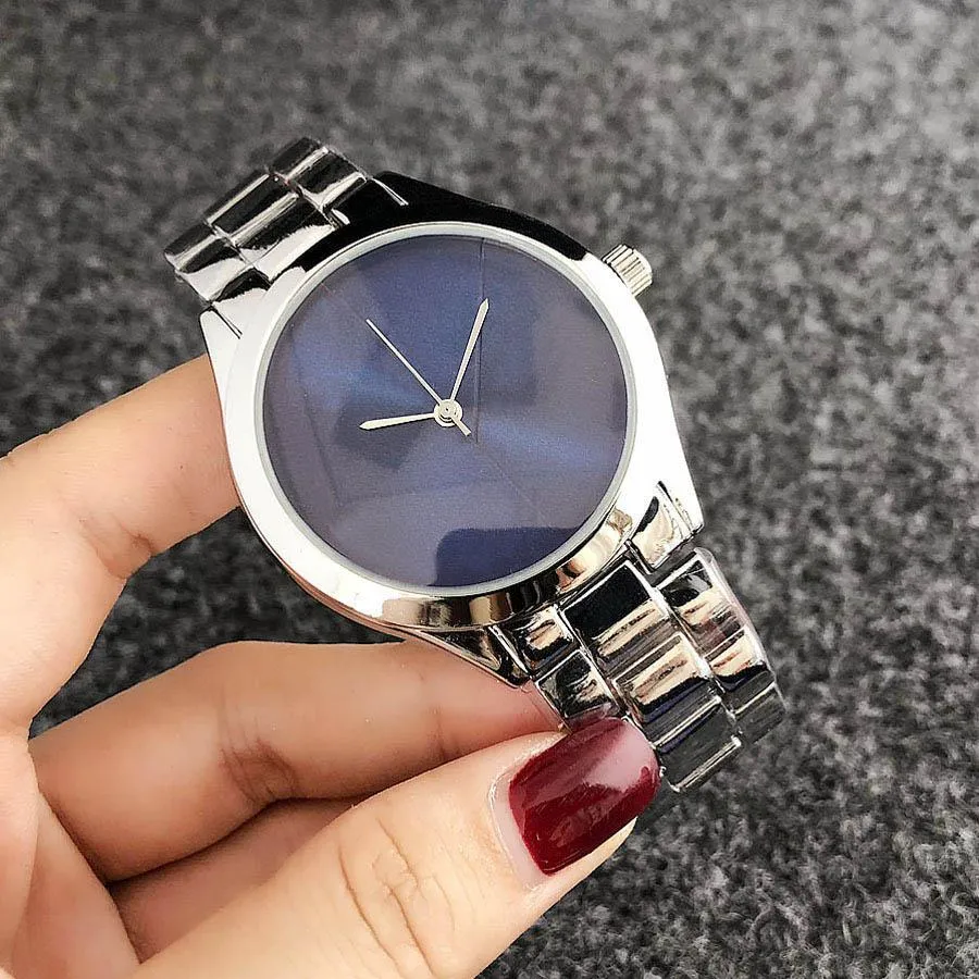 Brand Quartz Wrist Watch for Women Men Lovers' with Colorful Crystal Steel Metal luxury Band Watches