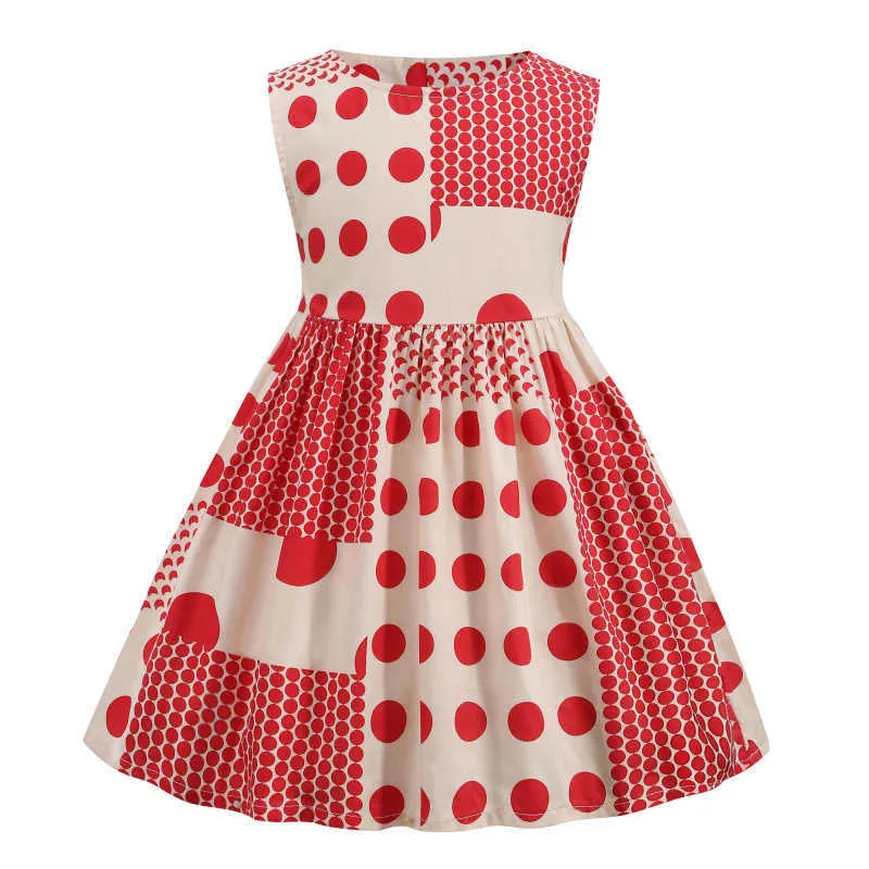 2021 Nouvelle arrivée Fille Robe Princesse Party Polka Dot Casual Wear Vêtements pour enfants Vêtements pour enfants Été 2-6 ans Vêtements de mode Q0716