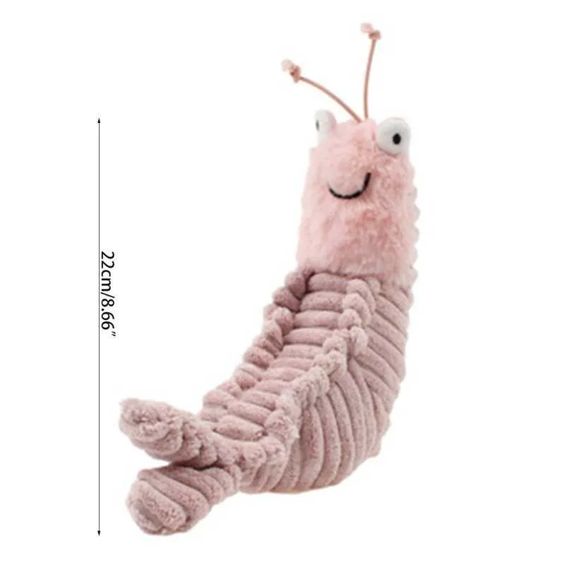 22cm Lovely Sheldon Shrimp Plush Toy Stuffed Animal Cartoon Scales Toys for Kids D0JC 210728