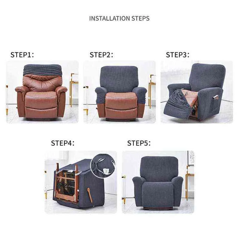 Elastisk recliner soffa täcker all-inclusive massage fåtölj slipcover för vardagsrum polar fleece möbler skyddare 211116