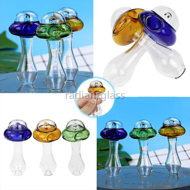 glass smoke pipe UFO shaped colors oil burner mini bubbler water pipe portable hand spoon tobacco pipes