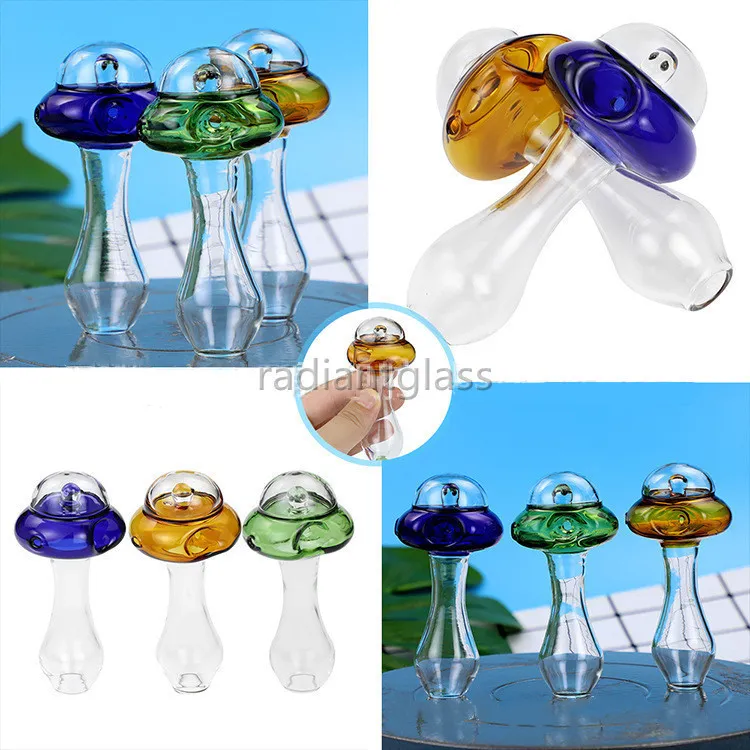 glazen rookpijp UFO -vormige kleuren Olie brander Mini Bubbler Water Pijp draagbare handlepel tabakspijpen